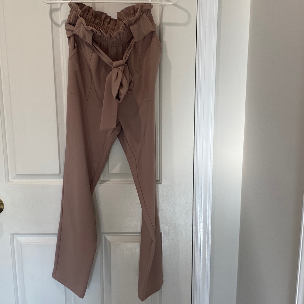 Tan paper bag pants. Size S
